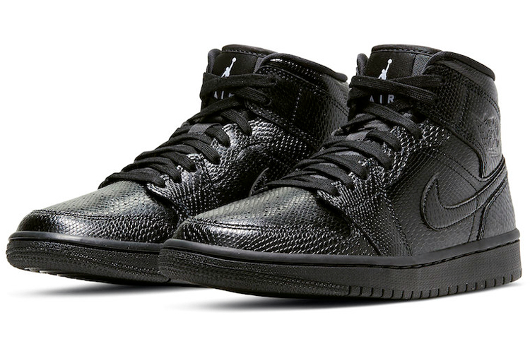 Jordan 1 Mid Black Snakeskin Women’s