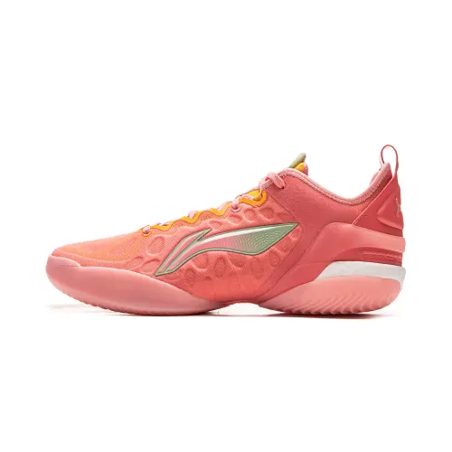 Li Ning Yushuai 19V2 Basketball Shoes Men's Low Top Pink Orange