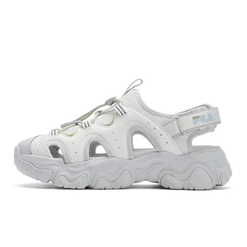 FILA Fila FLUID 5 SANDAL Cat's Claw River Girl Versatile Trendy Fashion Personality Casual Retro Beach Sandals Women's White Gray