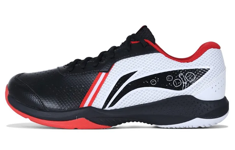 Li Ning Badminton Shoes Unisex Low Top Black/White/Red