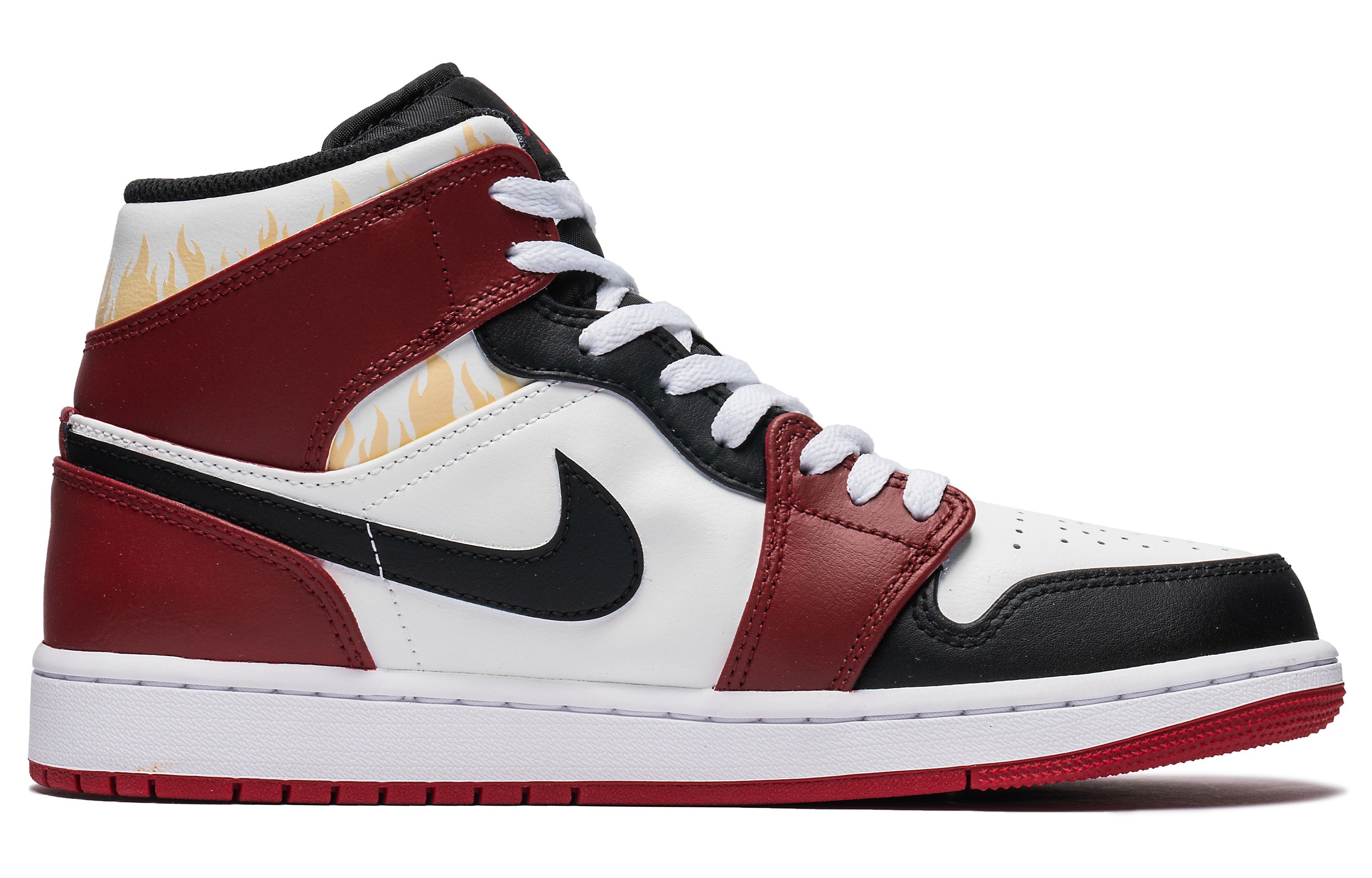 Jordan Air Jordan 1 Mid top Vintage Basketball Shoes Men’s Black Red