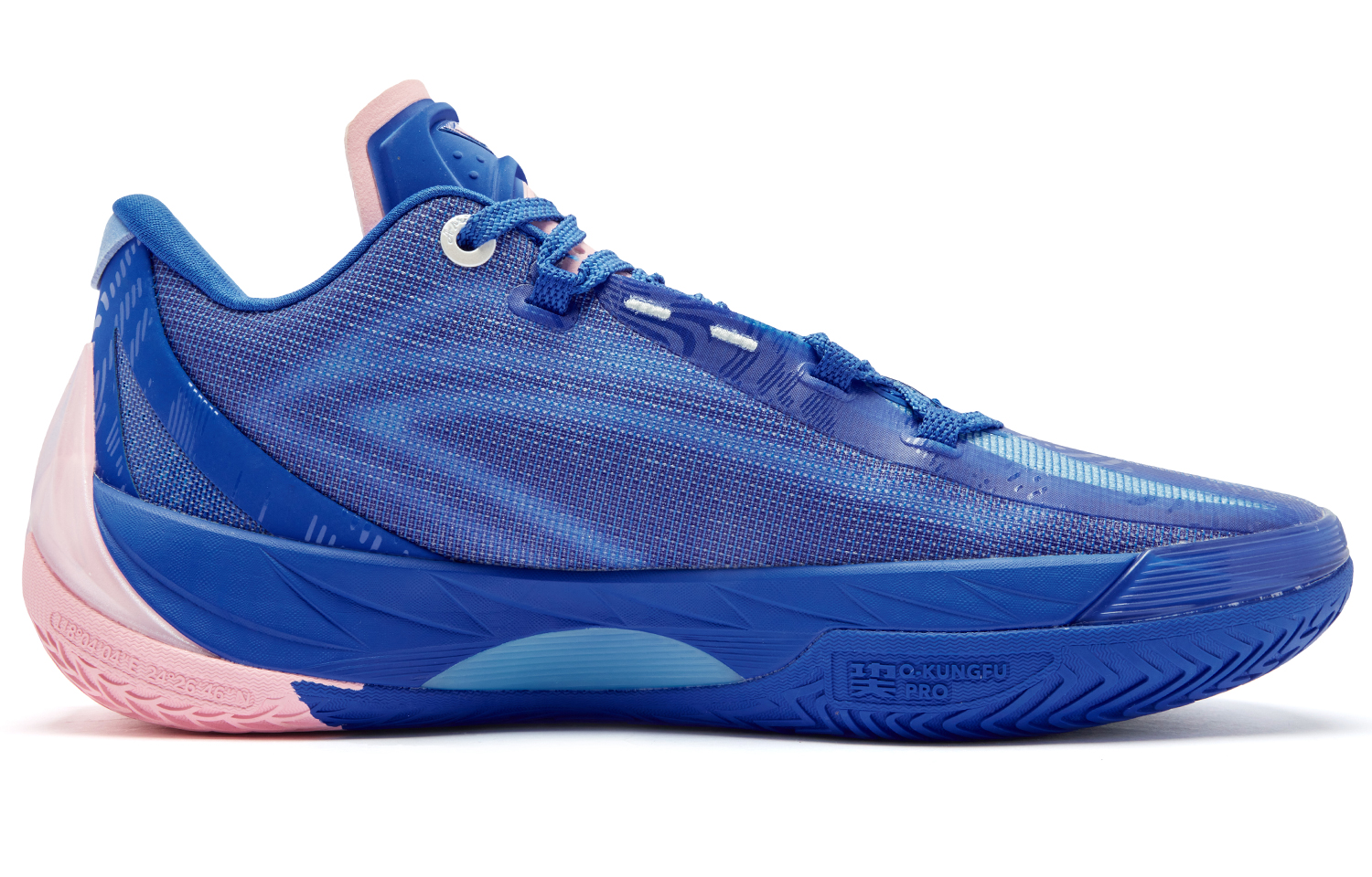 QIAODAN Poisonous Fangs 3.5 Great White Shark Low top Basketball Shoes Men’s Blue Pink