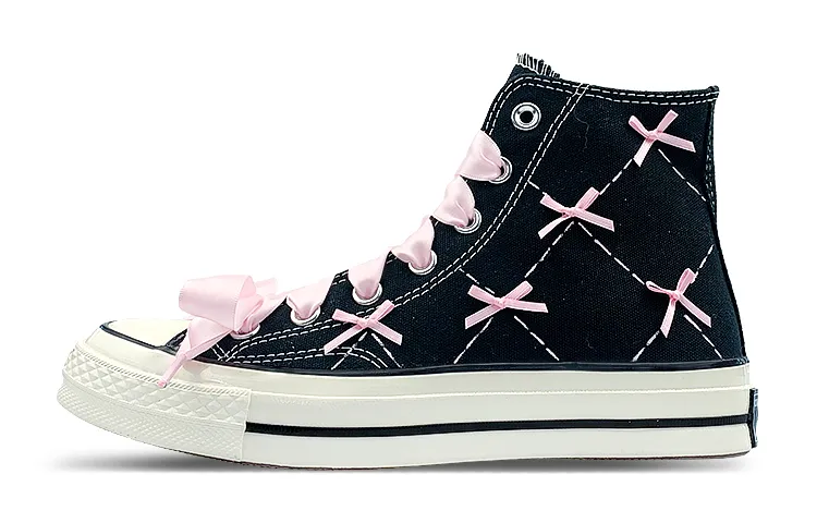 Converse 1970s High top Canvas Shoes Unisex Black Pink
