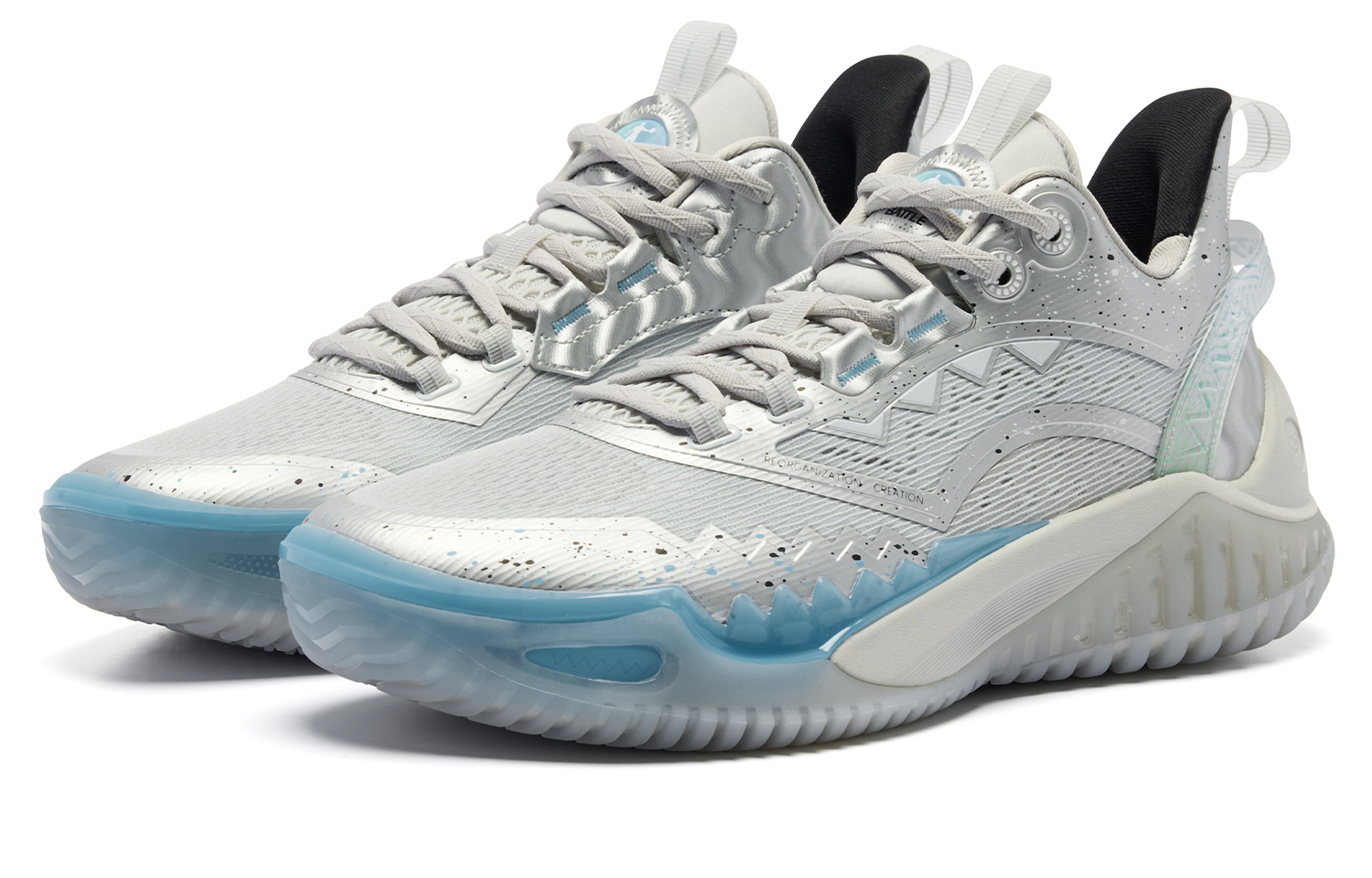 QIAODAN Blast 2.0 Galaxy Cushioning Slip Resistant Abrasion Resistant Low top Basketball Shoes Men’s Silver