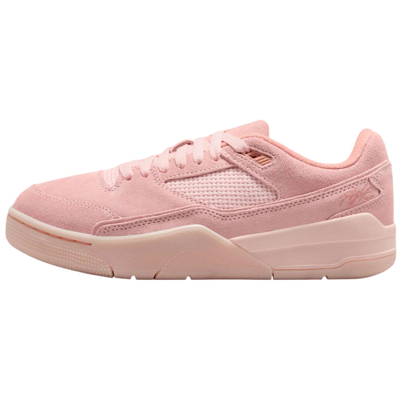 Jordan FLIGHT COURT Slip Resistant Abrasion Resistant Low top Vintage Basketball Shoes Women's Pink