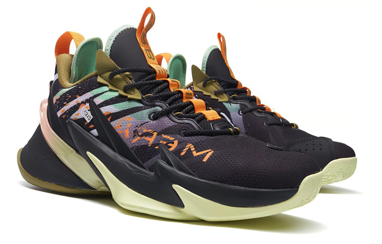 XTEP War Mastiff 2.0 Coverage Support Mid top Basketball Shoes Men’s Black Green