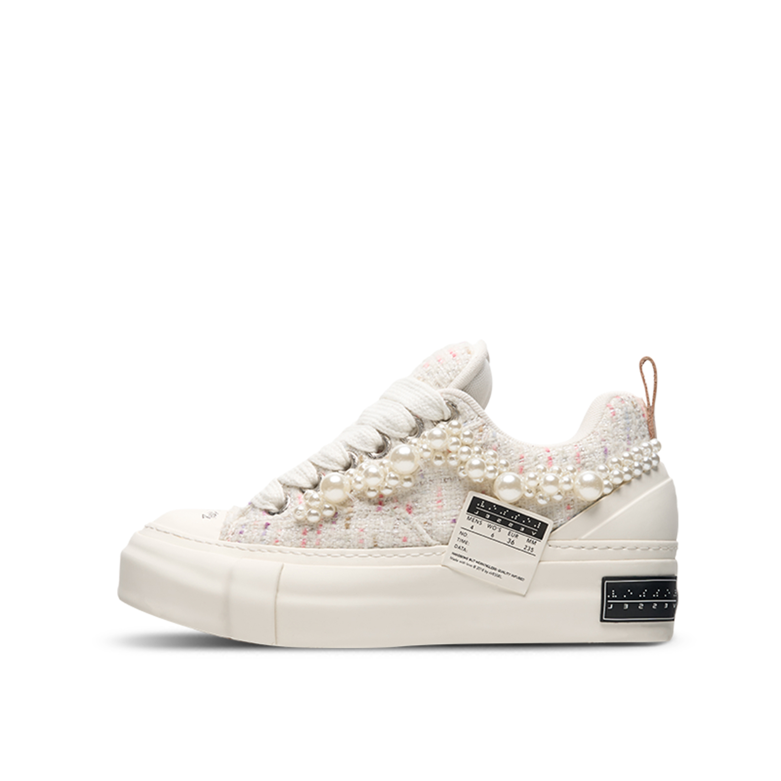 XVESSEL Pearl Nougat, Fine Velvet Mid top Canvas Shoes Unisex