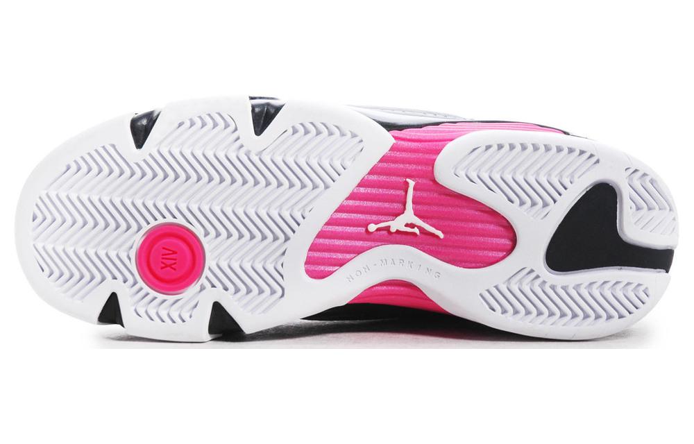Женские кроссовки Jordan Air Jordan 14 Retro "Hyper Pink" (черно-розовые) — 金属深灰色/正粉色/黑/白 — фото 5