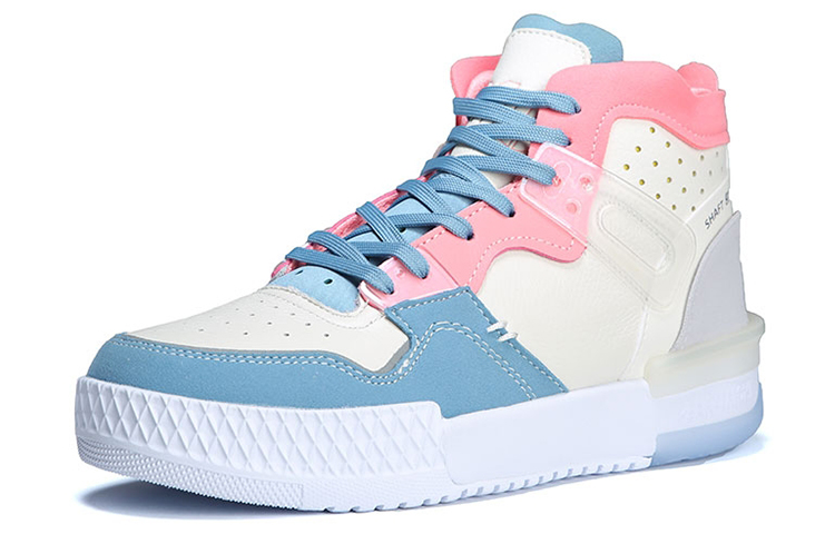 PEAK Taichi 910 Slip Resistant Abrasion Resistant High top Vintage Basketball Shoes Women’s Pink White