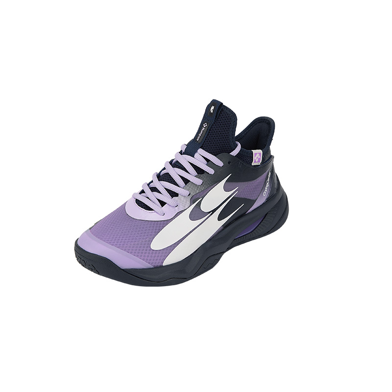 Crying Center x KUMPOO Cushioning Slip Resistant Breathable Mid top Badminton Shoes Unisex Purple