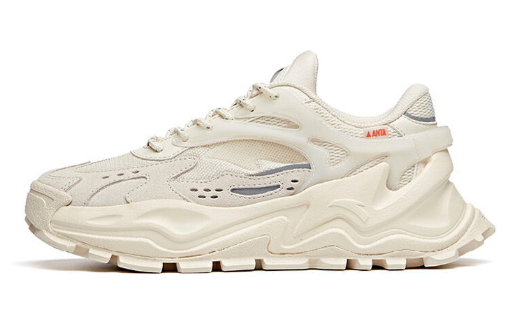 Anta Hot Slip Resistant Cushioning Low top Chunky Sneakers Women's Light Beige White