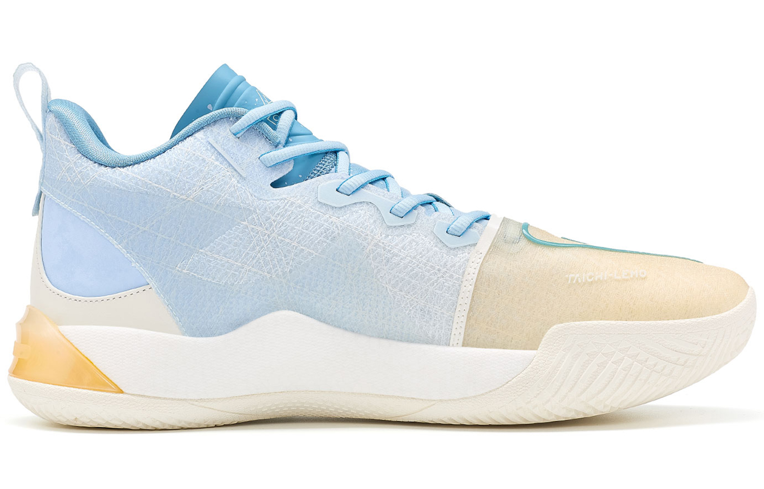 PEAK Surfing The Big Triangle 2.0 Comfortable Mid top Performance Basketball Shoes Men’s Blue Yellow Gradient