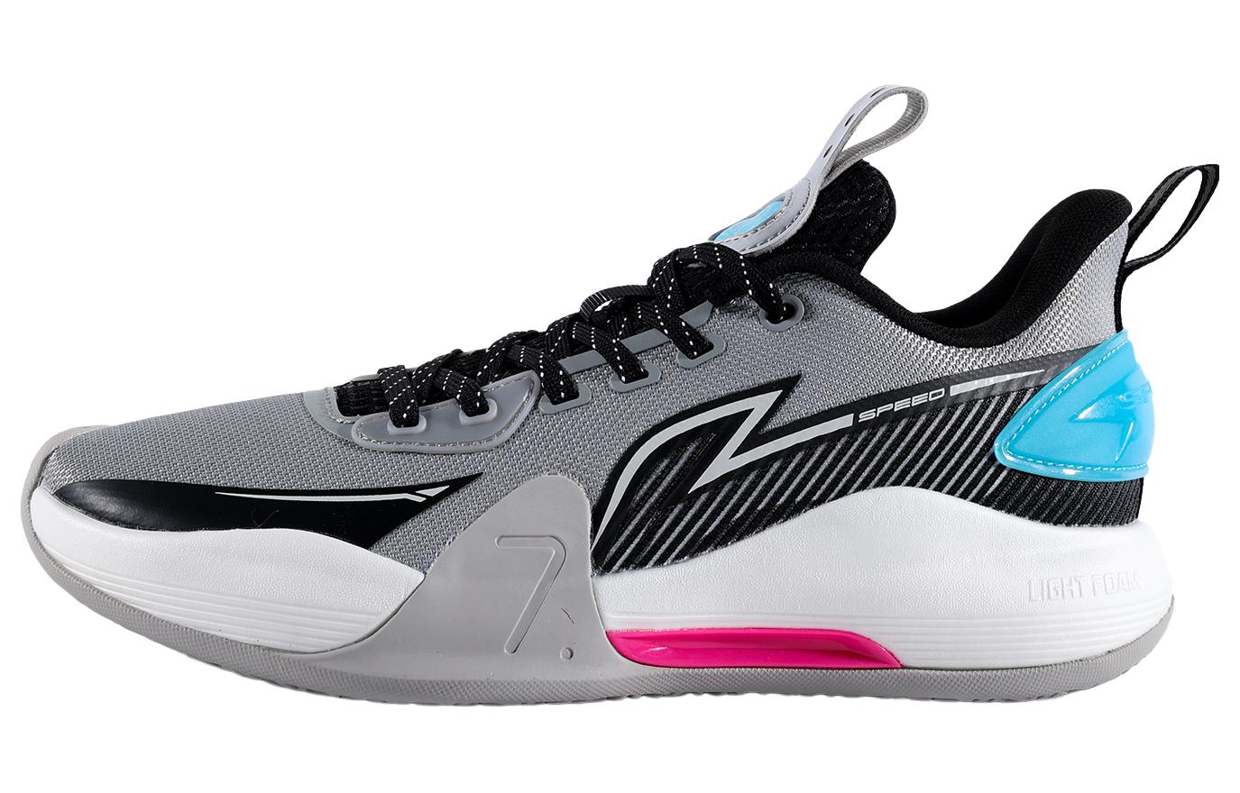 Li Ning Speed 7 Cushioning Slip Resistant Abrasion Resistant Low top Basketball Shoes Men’s Gray Black Blue