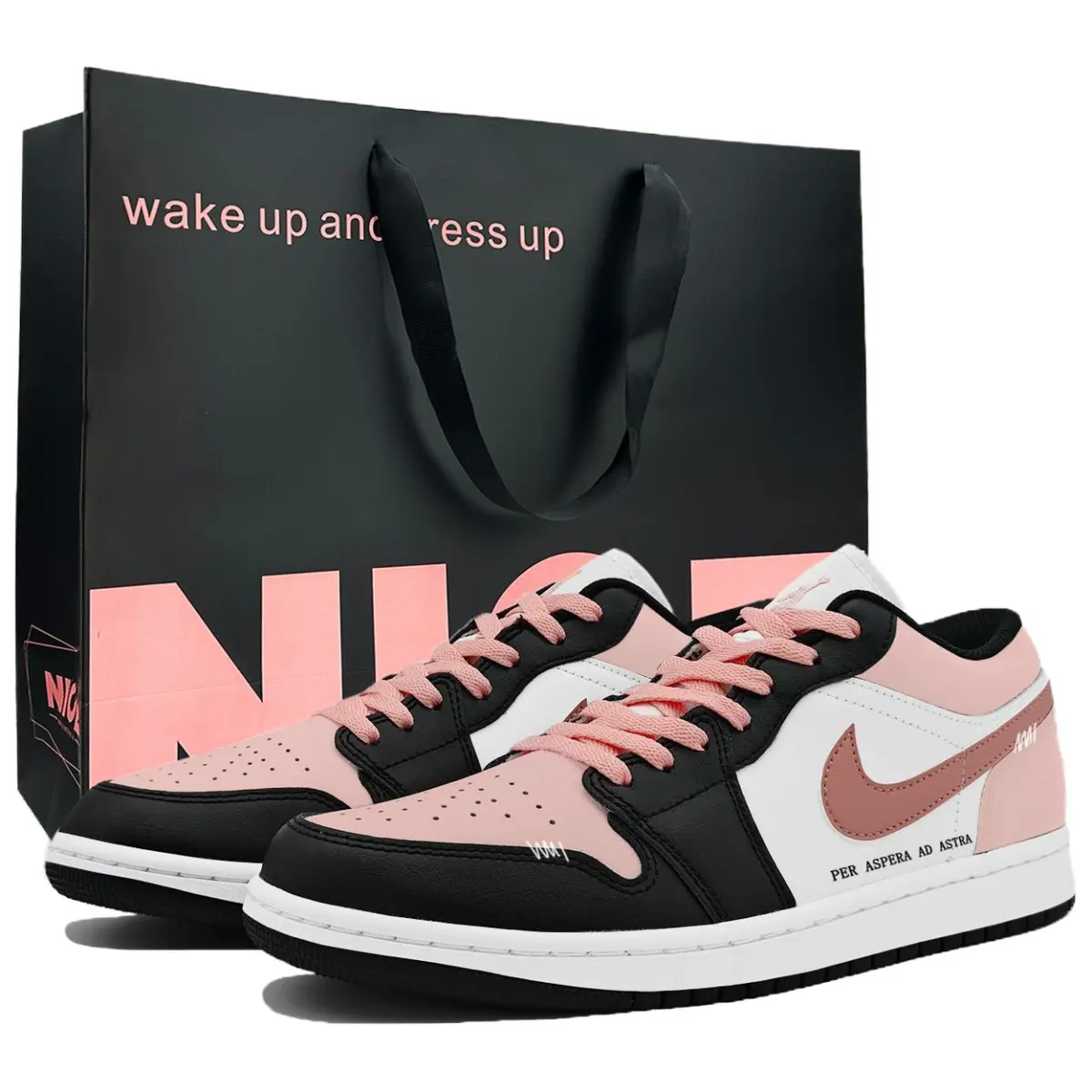 Jordan Air Jordan 1 Vintage Basketball Shoes Unisex Low Top Pink/White/Black