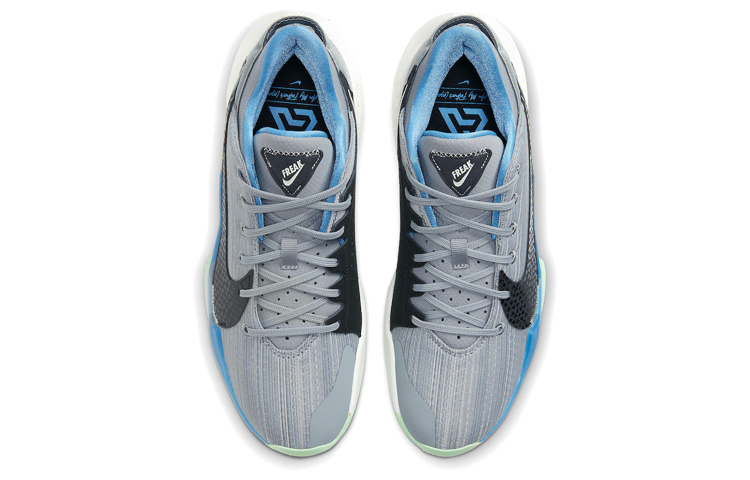 Мужские кроссовки Nike Freak 2 (серо-сине-зеленые) — фото 4