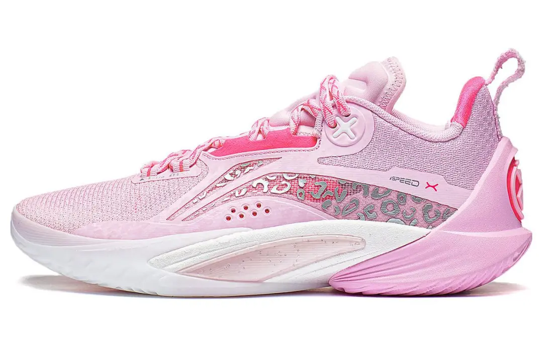 Li Ning Speed 10 Low top Basketball Shoes Men's Soft Cherry Blossom Pink