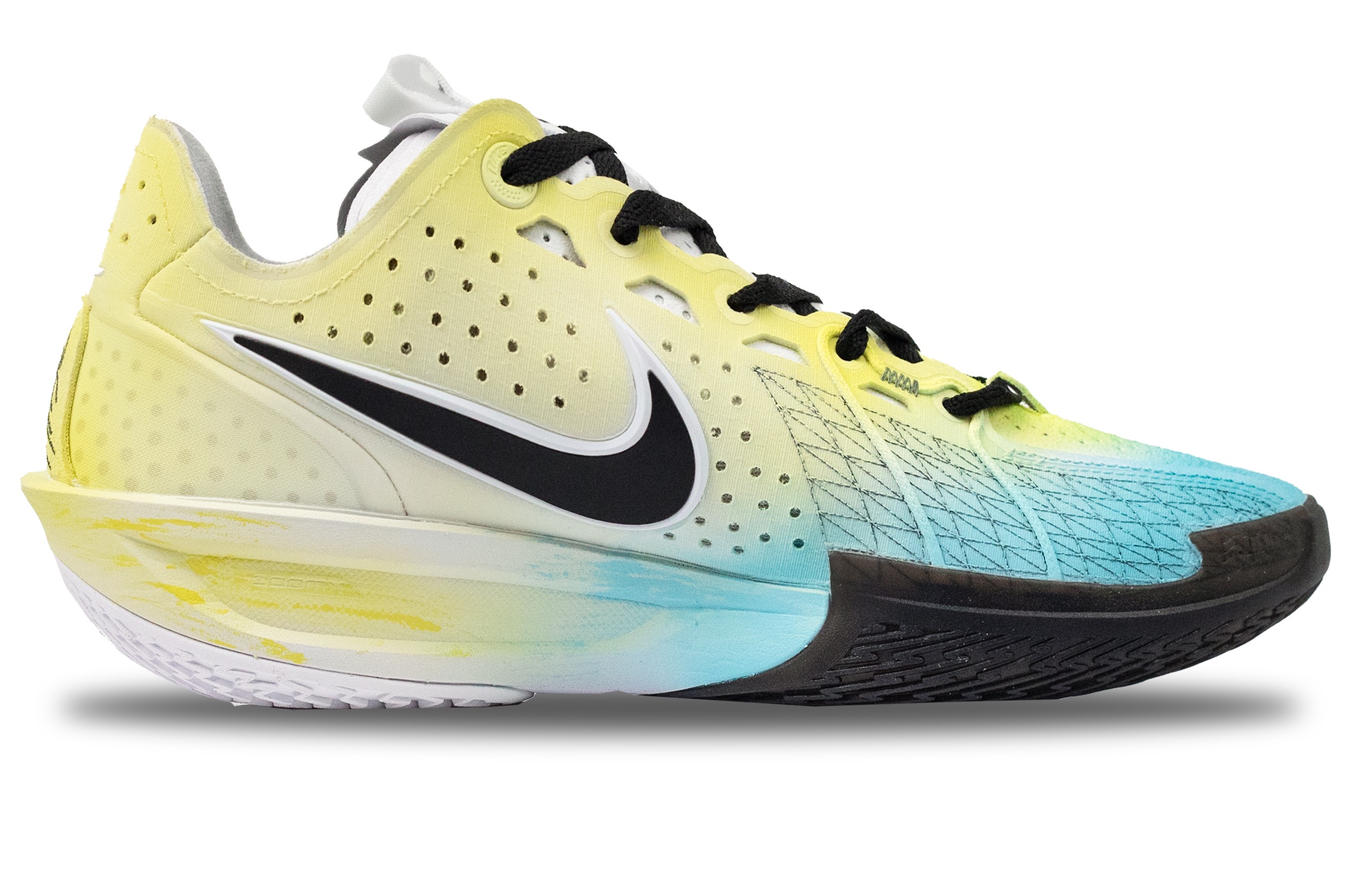 Nike Air Zoom GT Cut Radiant Radiance Cushioning Abrasion Resistant Balance Low top Basketball Shoes Unisex Blue Yellow