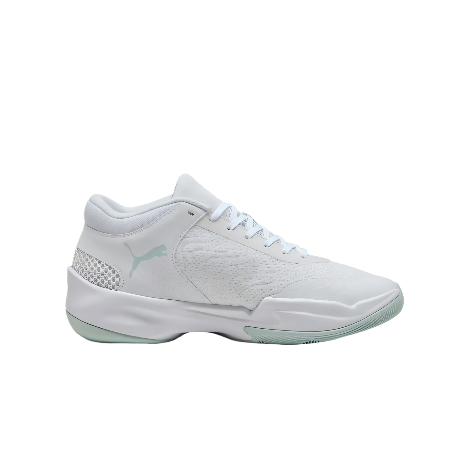 PUMA Court Pro Textile, Artificial Leather Mid top Basketball Shoes Unisex White