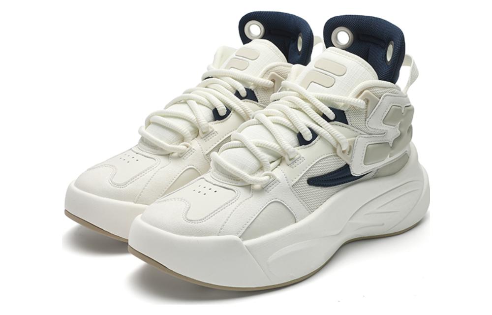 FILA FUSION THE MASH Comfortable Cushioning, Wear Resistant Low top Vintage Basketball Shoes Men’s White