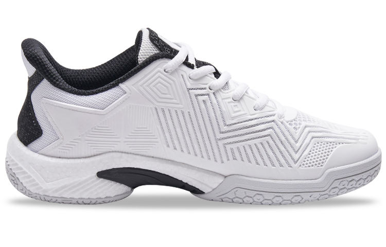 KUMPOO Slip Resistant Abrasion Resistant Low top Badminton Shoes Unisex White