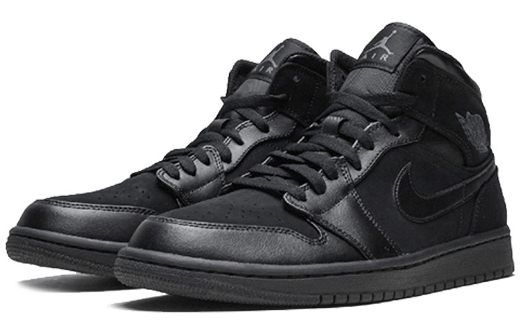 Jordan 1 Mid Triple Black 2018