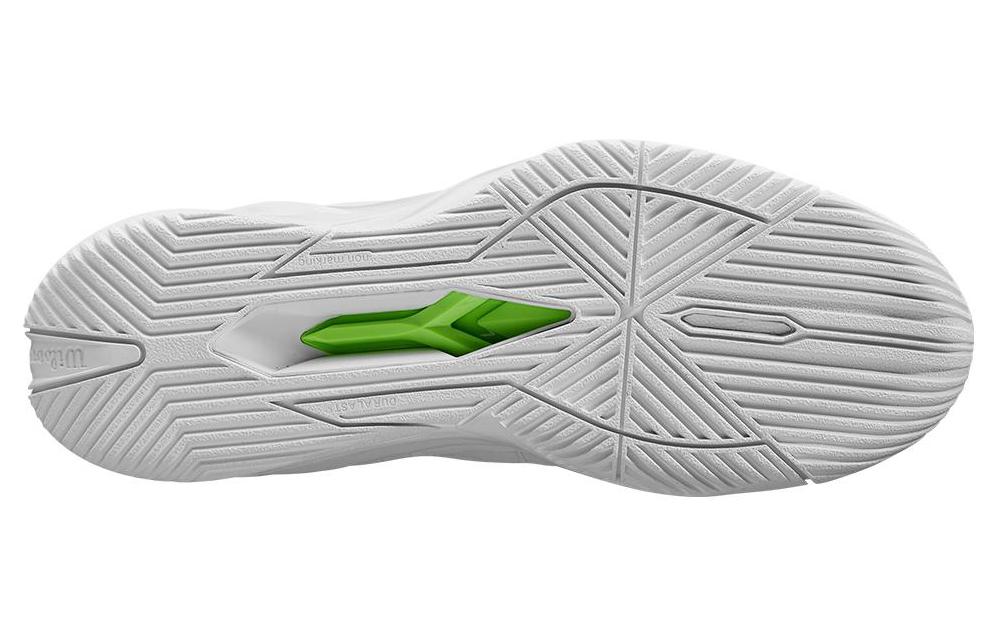 Wilson Rush Pro 4.0 Cushioning Slip Resistant Low top Tennis Shoes Unisex White Green