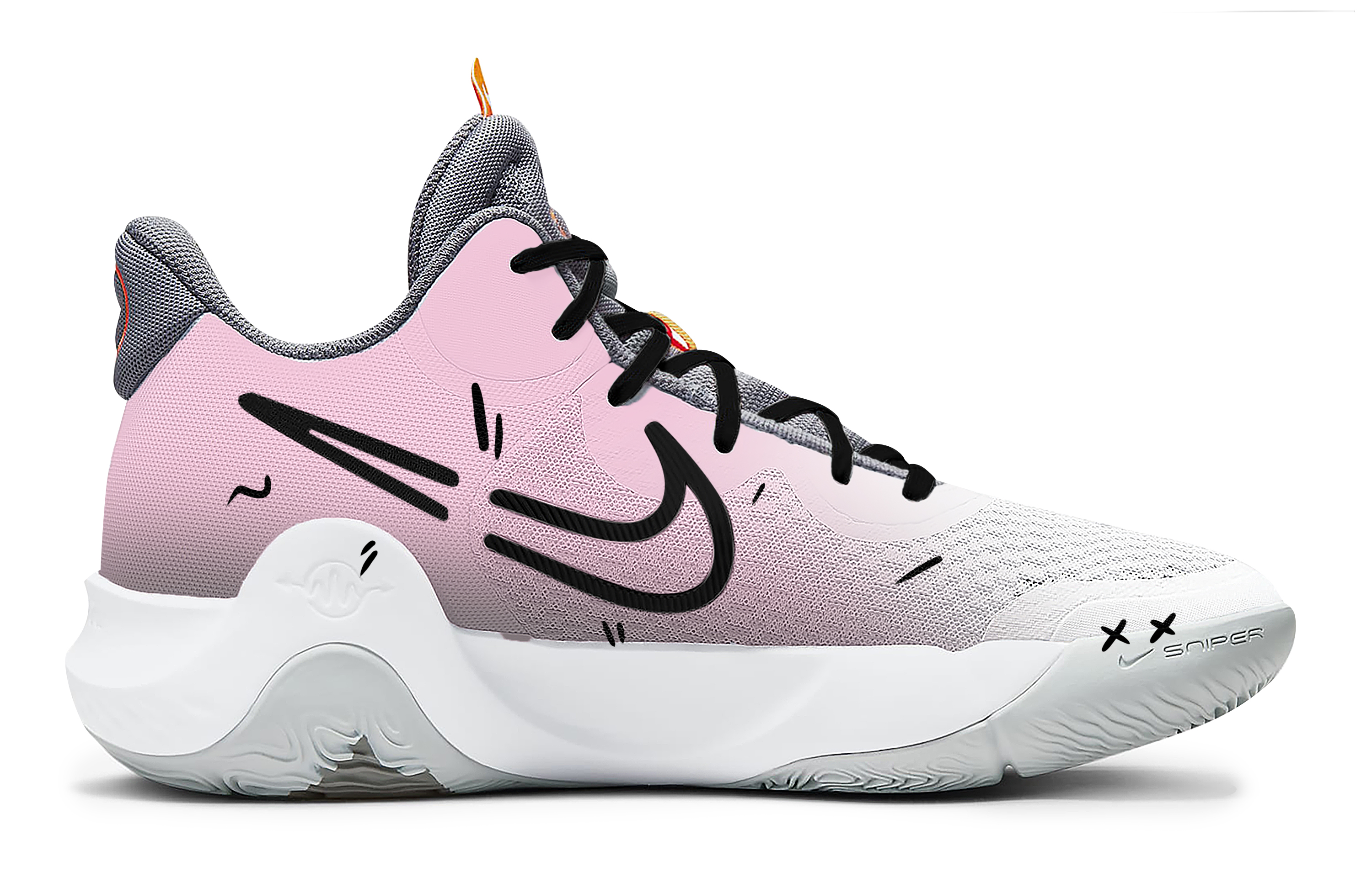 Nike KD Trey 5 IX Pear Blossom Snow Poem Slip Resistant Abrasion Resistant Mid top Basketball Shoes Unisex Pink White