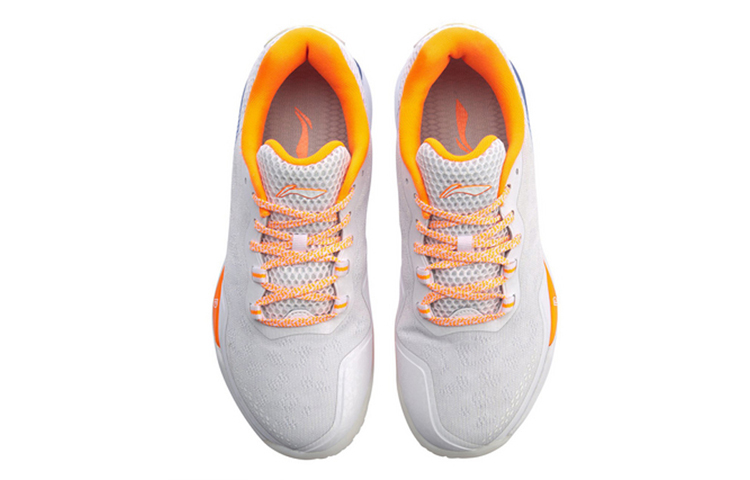Li Ning Raid 2 Mesh Cushioning Abrasion Resistant Slip Resistant Low top Badminton Shoes Women’s Orange White