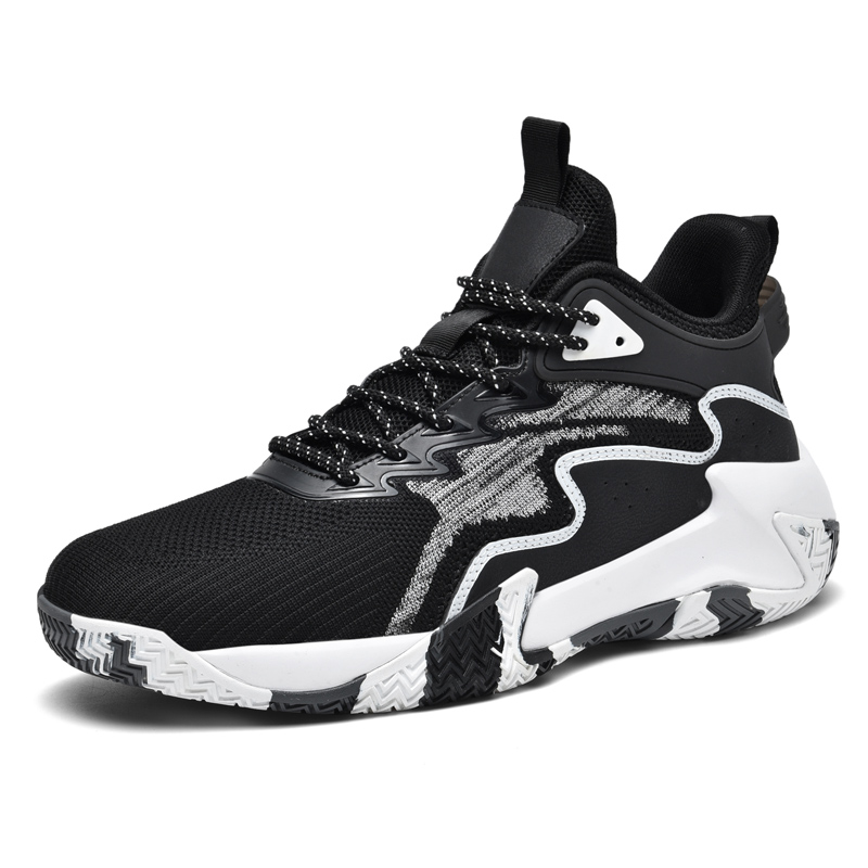 BIANSULONG Abrasion Resistant Support Lightweight High top Basketball Shoes Men’s Black White