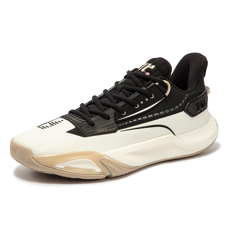 361° Cushioning Slip Resistant Abrasion Resistant Low top Basketball Shoes Unisex White Black