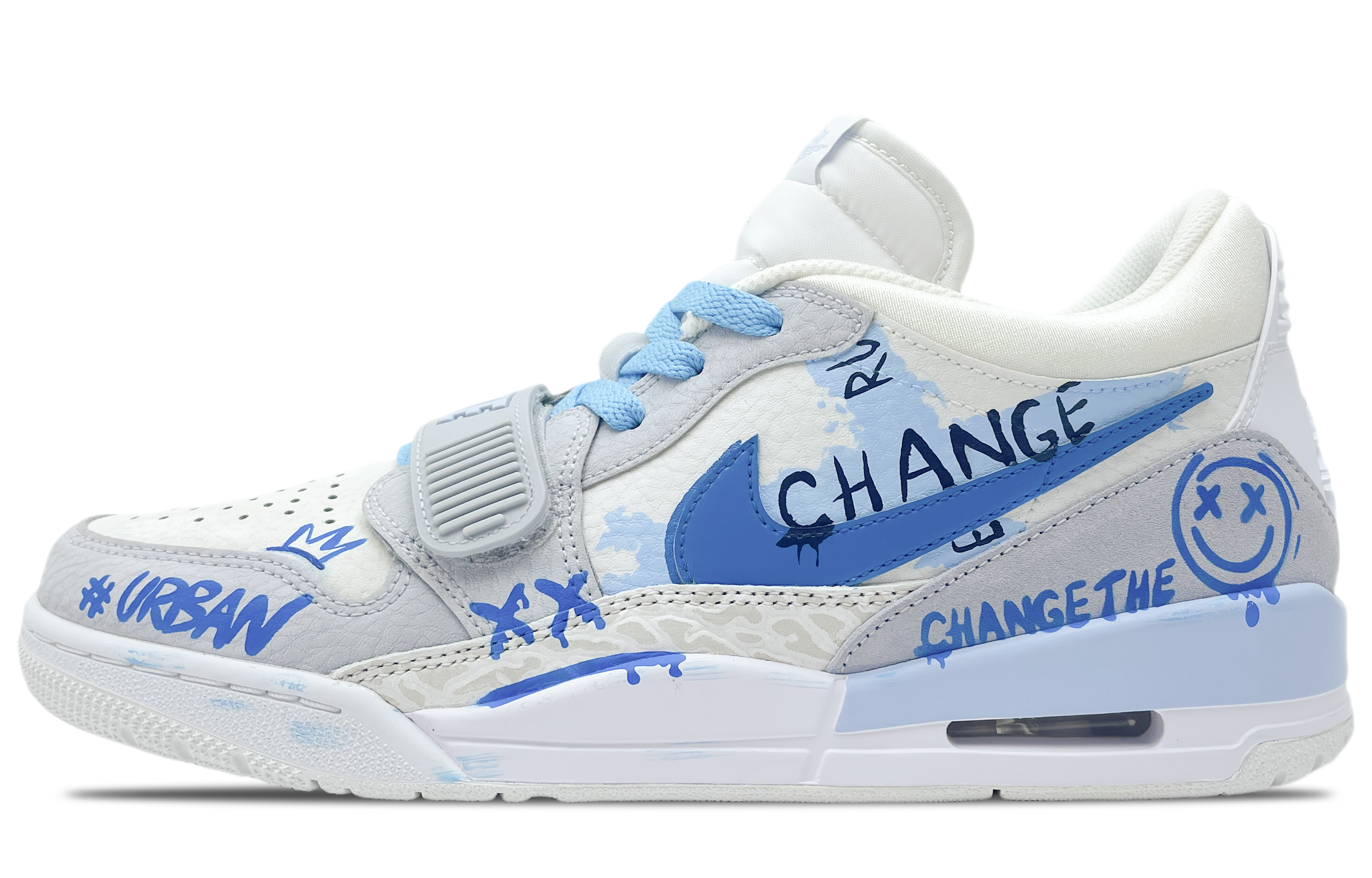Jordan Legacy 312 Slip Resistant, Abrasion Resistant, Breathable Low top Vintage Basketball Shoes Men’s White Blue Gray