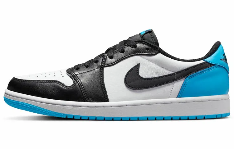 Jordan Air Jordan 1 Low 'Black And Dark Powder Blue' Trendy Low top Vintage Basketball Shoes Unisex Black White Blue