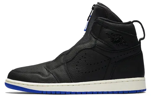 Jordan Air Jordan 1 High Zip Black Hyper Royal Leather Shock Absorbing Anti-Slip High Top Retro Basketball Shoes Men's Black