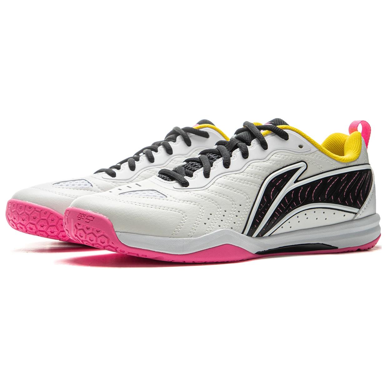 Li Ning Slip Resistant And Abrasion Resistant Coverage Training Scenario Low top Table Tennis Shoes Unisex White Black