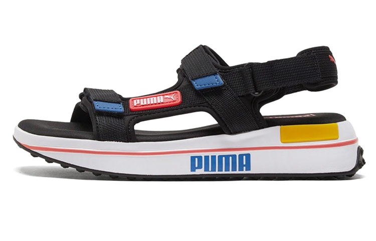 PUMA Puma Future Rider Cloth Beach Sandals Men and Women Black and Blue
