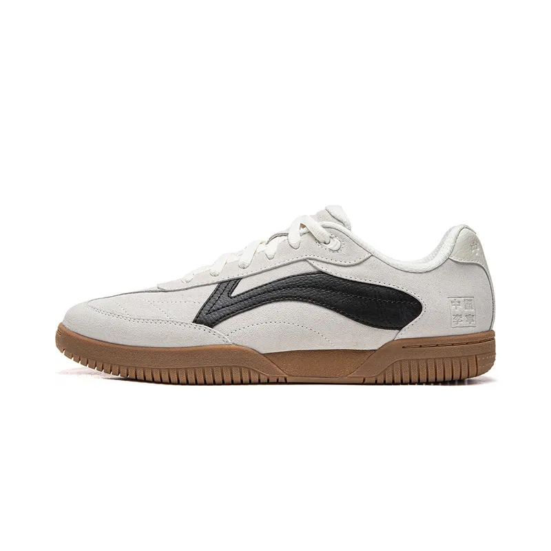 Li Ning Abrasion Resistant Breathable Casual Scenario Low top Table Tennis Shoes Unisex Ivory Black
