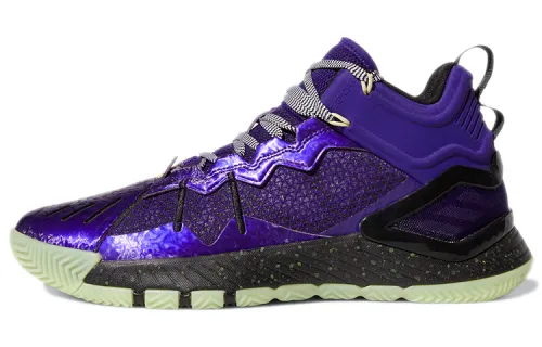 Adidas D Rose Son Of Chi round toe lace-up, shock-absorbing, non-slip, wear-resistant, mid-top practical basketball shoes, men's purple
