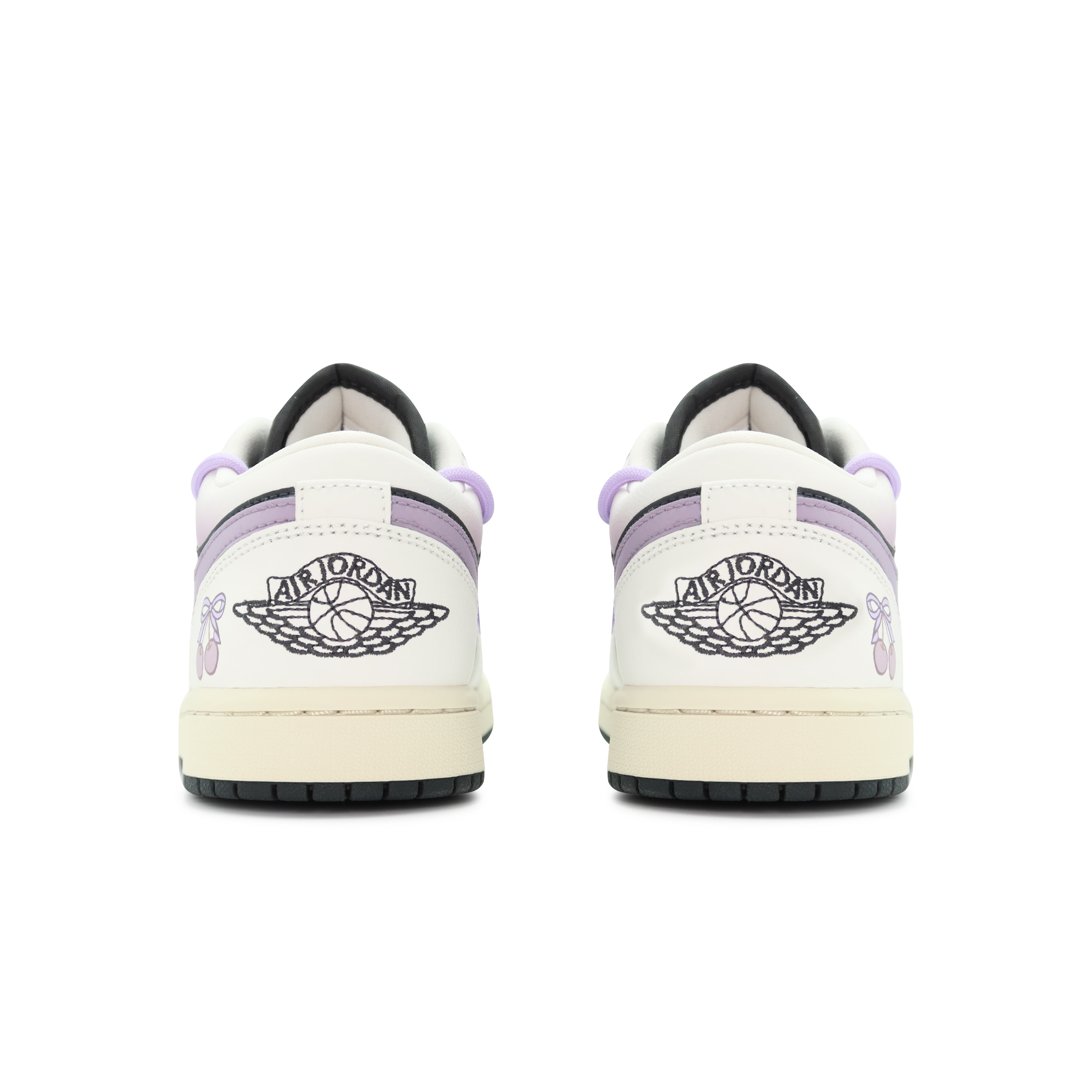 Jordan Air Jordan 1 Low Abrasion Resistant Breathable Cushioning Low top Vintage Basketball Shoes Women’s Black Purple