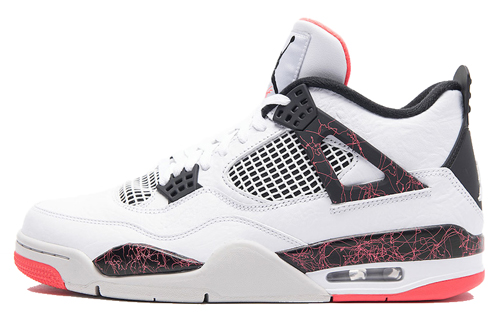 Jordan Air Jordan 4 hot lava OG model hot lava shock absorption mid-top retro basketball shoes men's red and white