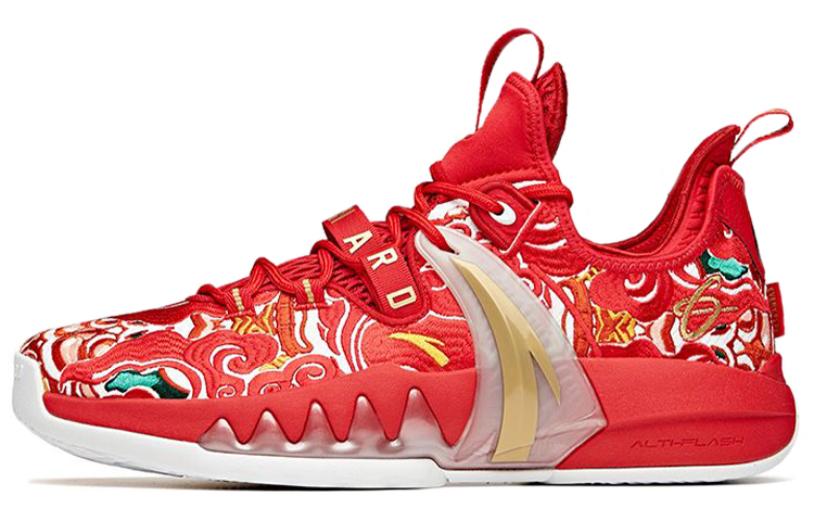 Anta Anta GH2 fabric TPU shock-absorbing, non-slip, wear-resistant, breathable support, low-top basketball shoes, men's red