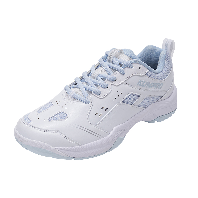 KUMPOO Cushioning Breathable Support Low top Badminton Shoes Unisex White Light Blue