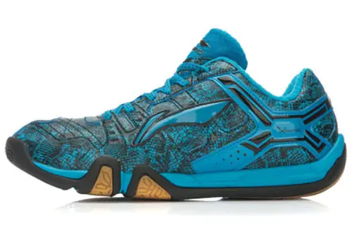 Li Ning Quick Start Saga TD Lightweight Anti Slip Low top Badminton Training Shoes Unisex Glossy Finish Blue