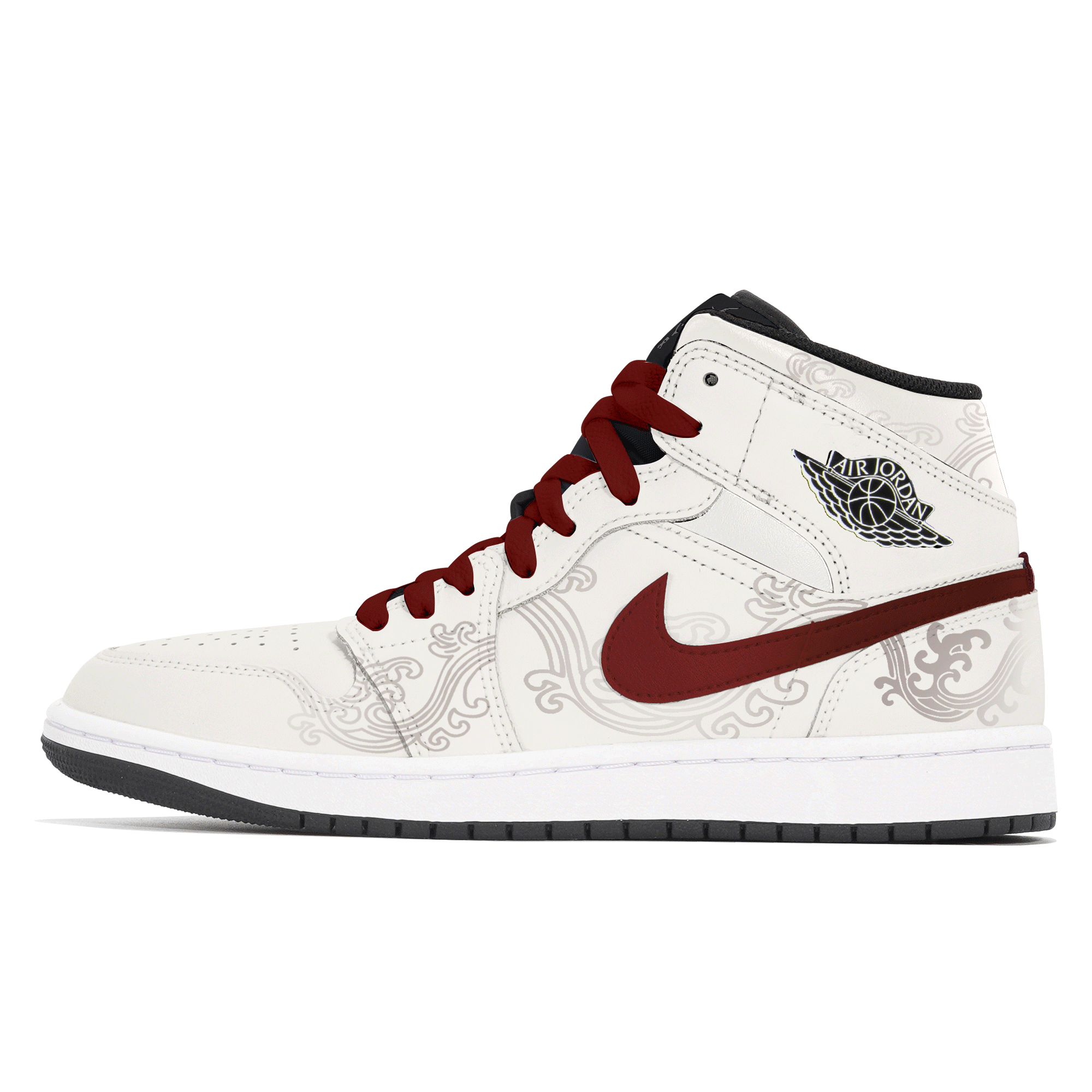 Jordan Air Jordan 1 Abrasion Resistant Abrasion Resistant Mid top Vintage Basketball Shoes Unisex Ecru
