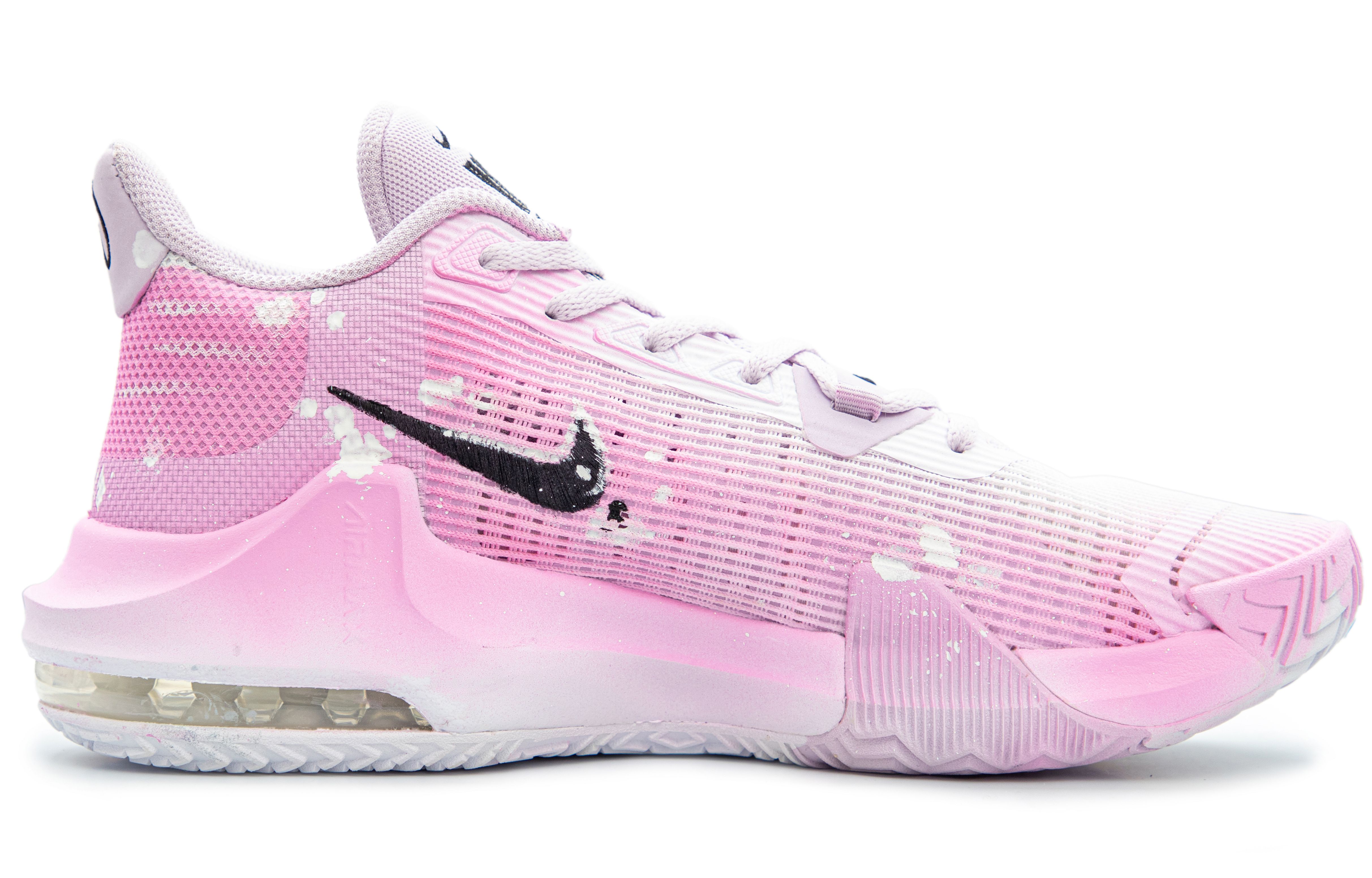 Nike Air Max Impact White Lover Cushioning Slip Resistant Abrasion Resistant Low top Basketball Shoes Unisex Black Pink