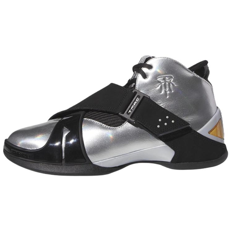 Adidas T mac 5 Tracy McGrady Moment wear-resistant non-slip wear-resistant mid-top retro basketball shoes men's black silver
