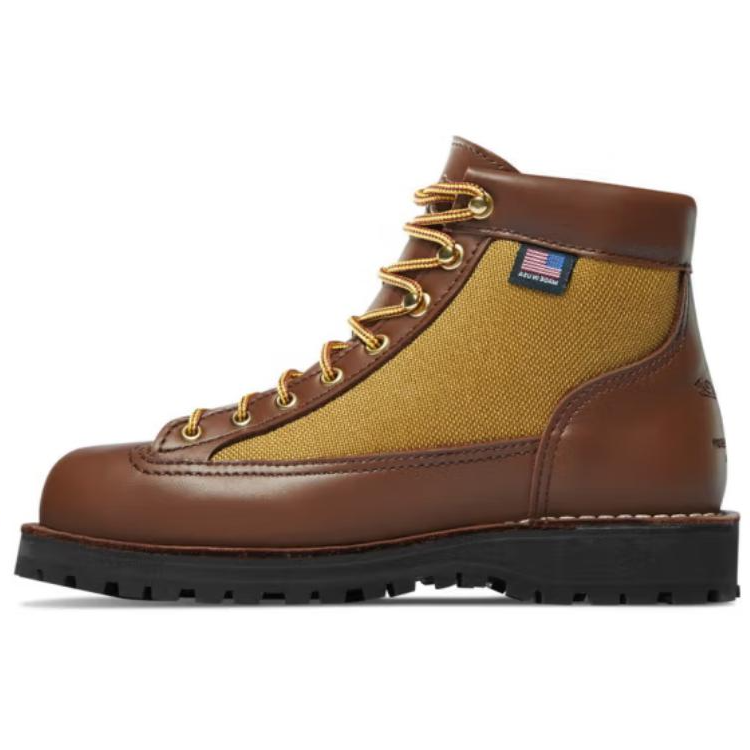 Danner Light Top Grain Cow Leather Outdoor Casual Cushioning Waterproof High top Mountaineering Shoes Men's Brown
