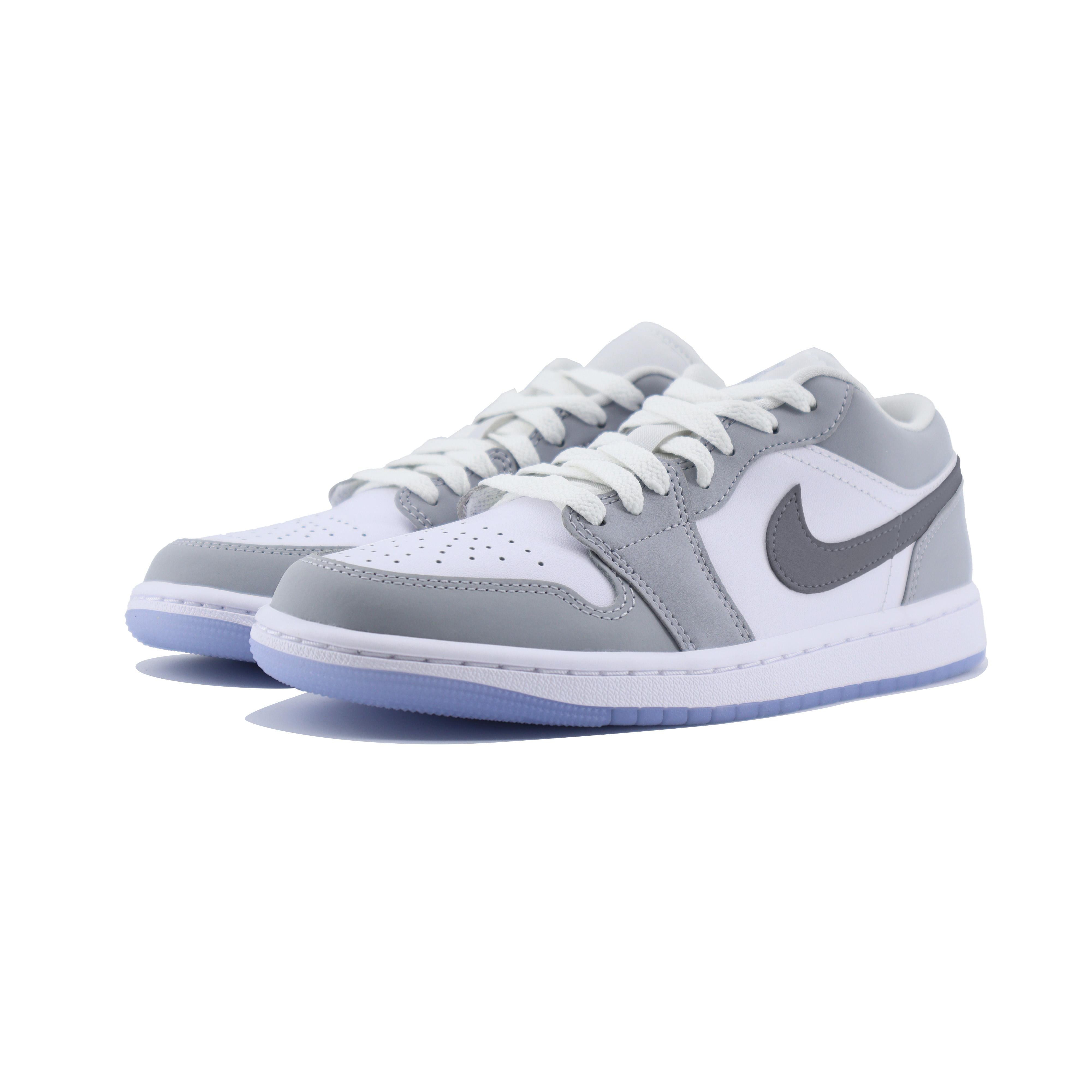 Jordan Air Jordan 1 Slip Resistant Abrasion Resistant Low top Vintage Basketball Shoes Women’s Gray White