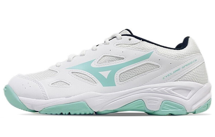 Mizuno Cyclone Speed 1 CN Simple and comfortable, shock-absorbing, non-slip, wear-resistant and breathable, low-top badminton shoes, same style for men and women, white blue