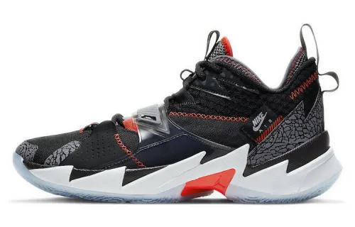 Jordan Why Not Zer0.3 “Black Cement” fashionable and versatile shock-absorbing and non-slip low-top basketball shoes men’s black gray