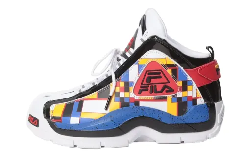 FILA Grant Hill 2 Comfortable Cushioning Coverage Height Increasing High top Vintage Basketball Shoes Men's White Blue